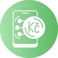 Czech Koruna in Mobile Gradient Circle Icon vector