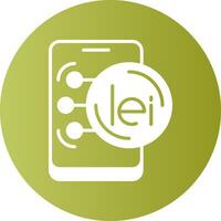 Romanian Leu in Mobile Gradient Circle Icon vector