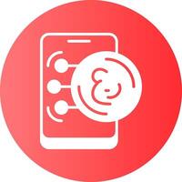 Omani Rial in Mobile Gradient Circle Icon vector