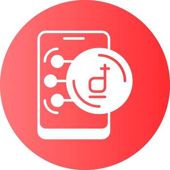 Vietnamese Dong in Mobile Gradient Circle Icon vector
