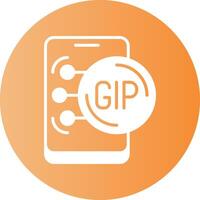 Gibraltar Pound in Mobile Gradient Circle Icon vector