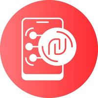 Israeli Shekel in Mobile Gradient Circle Icon vector