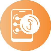 Cambodian Riel in Mobile Gradient Circle Icon vector