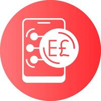 Egypt Currency in Mobile Gradient Circle Icon vector