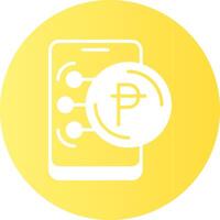 Spain pesetas in Mobile Gradient Circle Icon vector