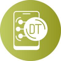 Tunisian Dinar in Mobile Gradient Circle Icon vector