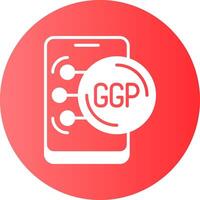 Guernsey Pound in Mobile Gradient Circle Icon vector