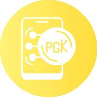 Papua New Guinean Kina in Mobile Gradient Circle Icon vector