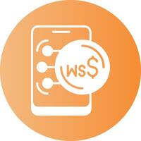 Samoan Tala in Mobile Gradient Circle Icon vector