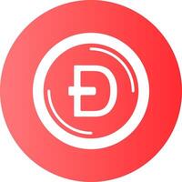 Dogecoin Gradient Circle Icon vector
