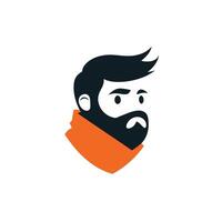 Stylish Man with Beard and Scarf Pixel Art Avatar Profile Picture vector