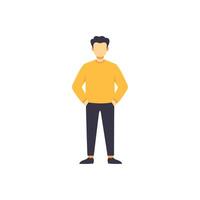 Simple Illustration of a Man Flat Design Character for Websites and Apps vector