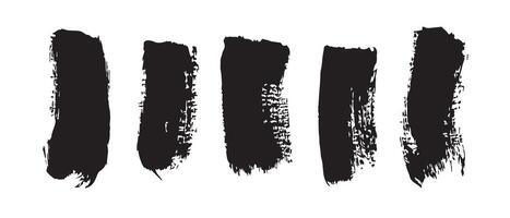 Paint-Like Black Brush Strokes for Digital Use vector