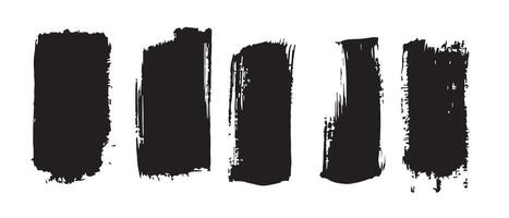 Irregular Black Brush Strokes for Graphic Work vector