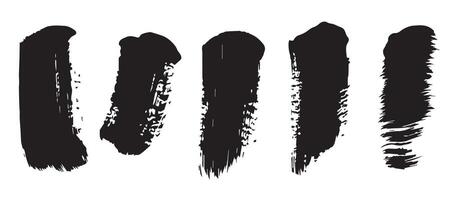Raw Ink Black Brush Strokes for DIY Projects vector