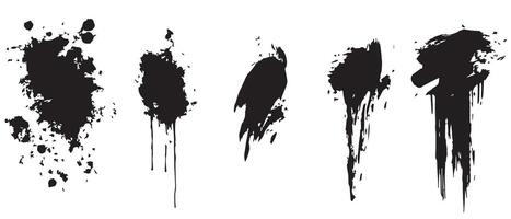 Black Ink Splatter Textures for High-Impact Design vector