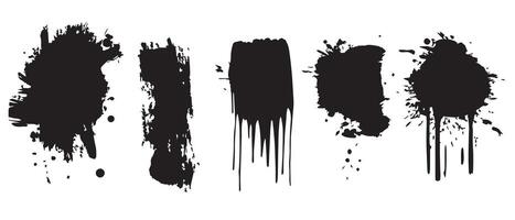 Abstract Black Ink Splatter Backgrounds for Digital Use vector