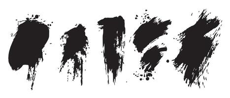 Grungy Black Ink Splatter Backgrounds for Print Design vector