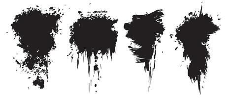 Ink Splatter Textures in Black for Layouts vector