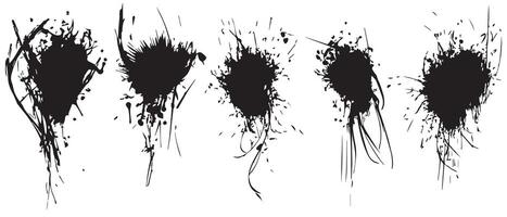 Spattered Black Ink Textures for Visual Style vector