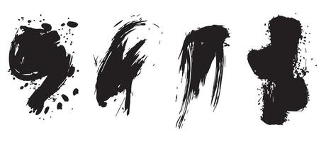 Raw Edge Ink Splatter Backgrounds in Black vector
