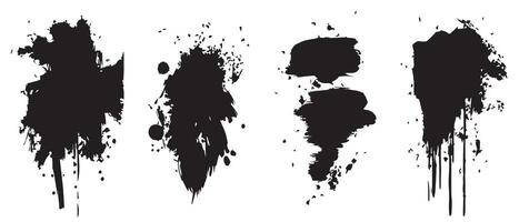 High-Res Ink Splash Backgrounds in Black vector