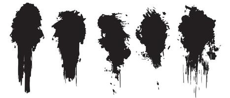 Water-Ink Splatter Textures in Black for High Resolution vector