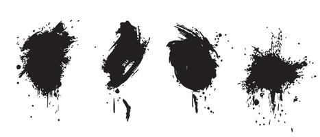 Blot Ink Backgrounds in Black for Print Design vector