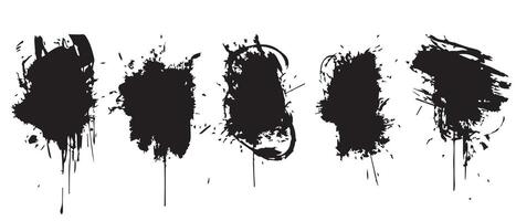 Grungy Ink Splatters in Black for Creative Packs vector
