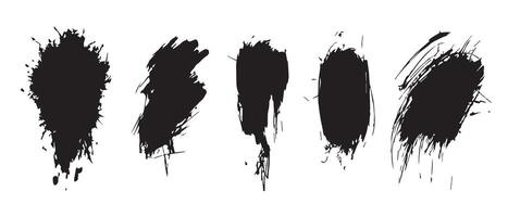 Messy Ink Spot Backgrounds in Black vector