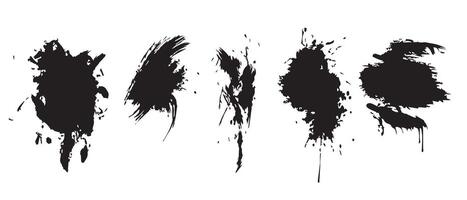 Handmade Ink Splatters in Black for Clean Backgrounds vector