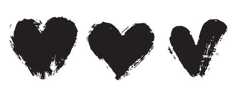 Rough Texture Black Heart Graphics for Layouts vector