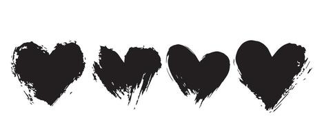 Worn Black Heart Icons for Design Projects vector