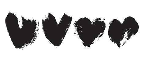Punk-Style Black Heart Graphics for Alternative Design vector