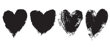 Rough Edge Black Heart Icons for Posters vector