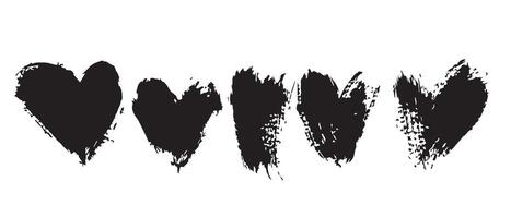 Monochrome Grunge Heart Graphics for Art Projects vector