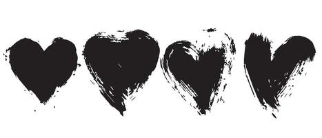 Scratch Texture Black Hearts for Layout Art vector