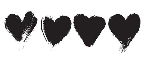 Burnt-Edge Black Heart Graphics for Mood Design vector