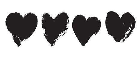 Tattered Black Heart Graphics for DIY Art vector