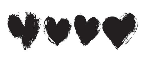 Patchy Ink Black Heart Graphics vector