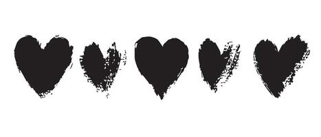 Scratched and Faded Black Heart Graphics vector