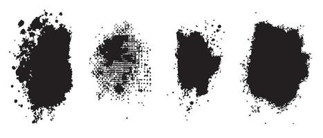 Abstract Ink Blots in Black and White for Backgrounds vector