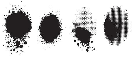 Grayscale Ink Blots for High-Resolution Design vector