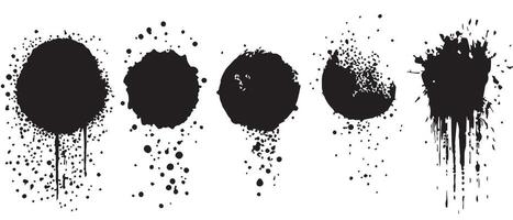 Spilled Ink Blot Backgrounds in Grayscale vector