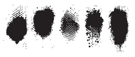 Black Ink Drops and Blots on White Canvas vector