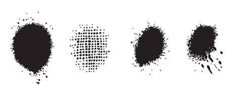 Black Ink Bloom Patterns in Monochrome vector