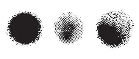 Realistic Ink Blot Marks in Black and White vector