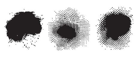 Freeform Ink Blots in Black on White vector