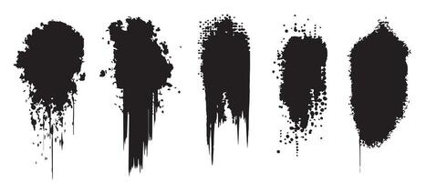 Monochrome Ink Shapes for High-Res Projects vector