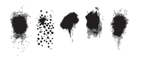 Drip-Based Ink Blot Graphics in Black and White vector